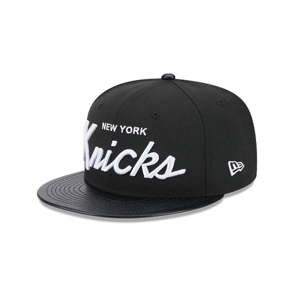 New York Knicks NBA Faux Leather 9FIFTY Snapback