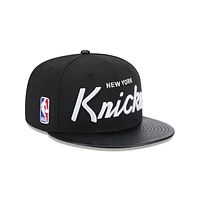 New York Knicks NBA Faux Leather 9FIFTY Snapback