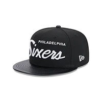 Philadelphia 76Ers NBA Faux Leather 9FIFTY Snapback