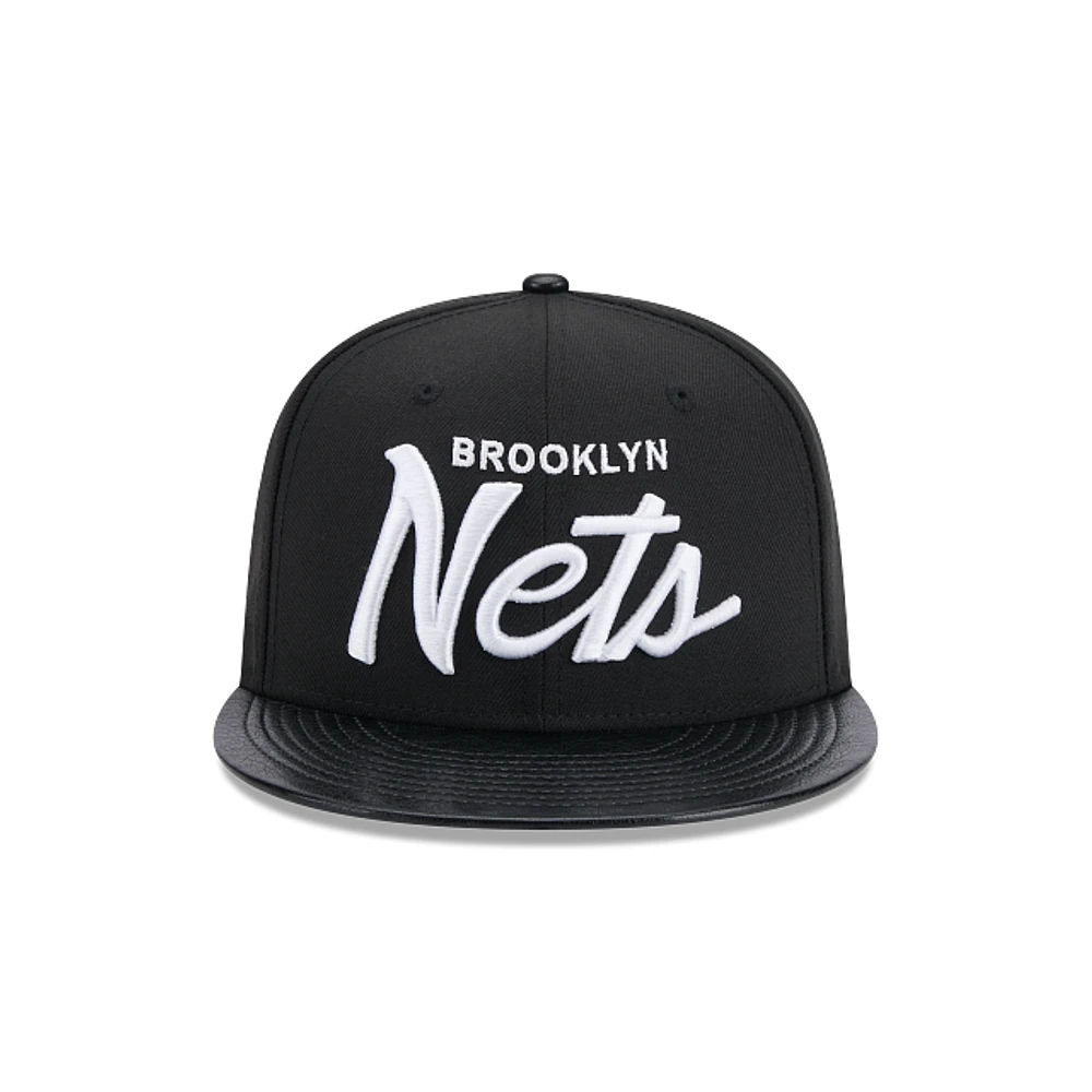 Brooklyn Nets NBA Faux Leather 9FIFTY Snapback