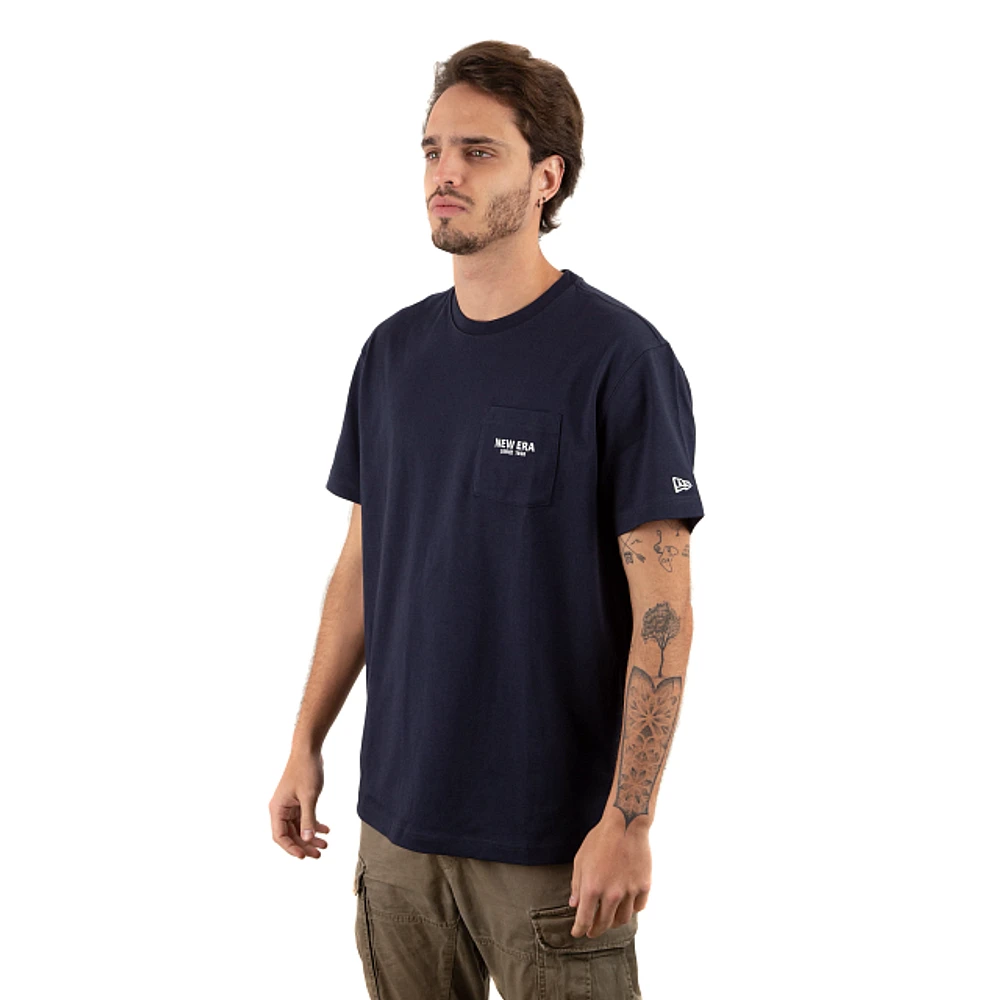 Playera Manga Corta New Era Engraving Mountain Azul