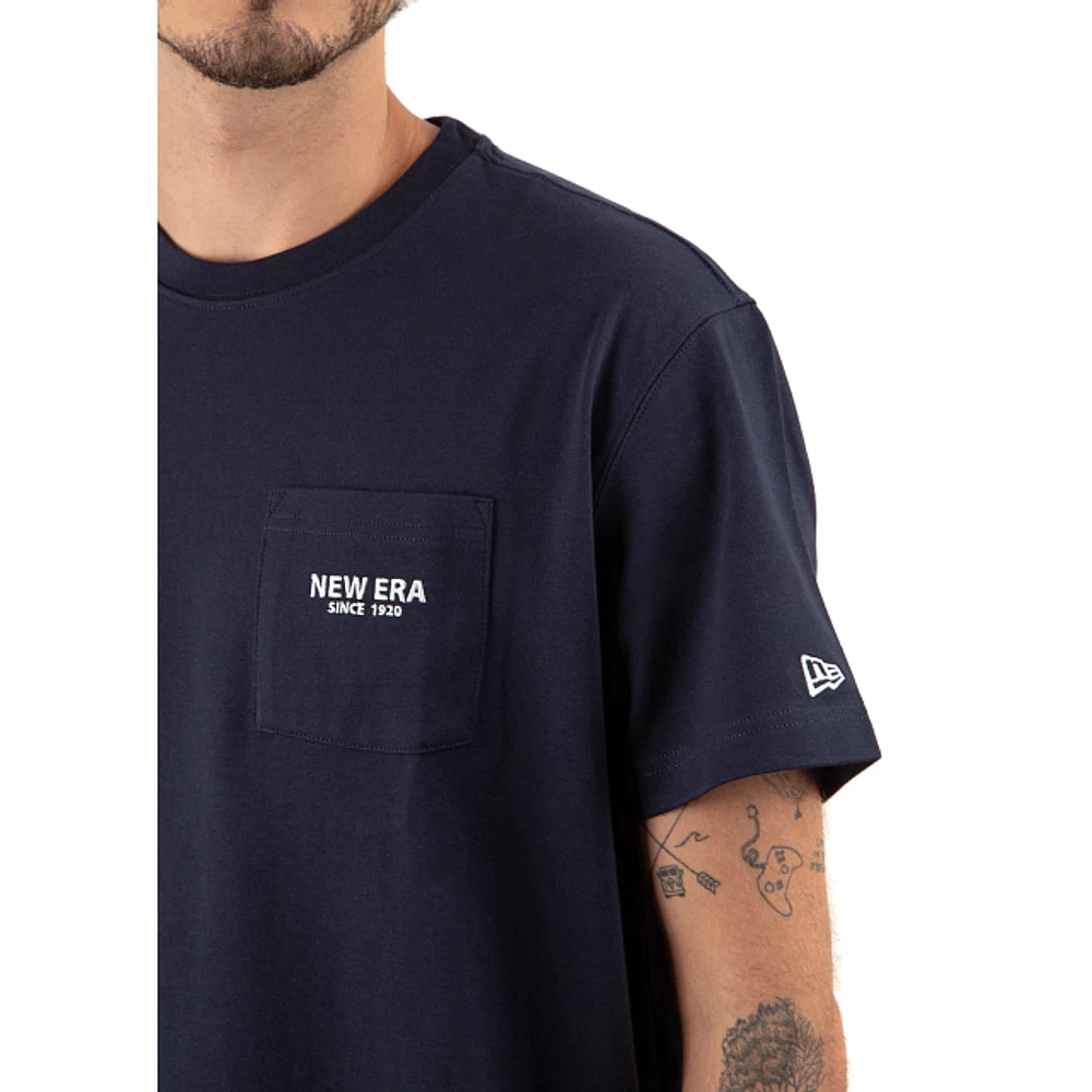 Playera Manga Corta New Era Engraving Mountain Azul