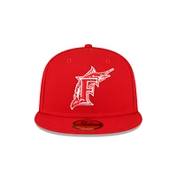 Miami Marlins MLB Sidepatch 59FIFTY Cerrada Roja