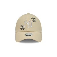 New York Yankees Women's Denim 9FORTY Strapback Beige para Mujer