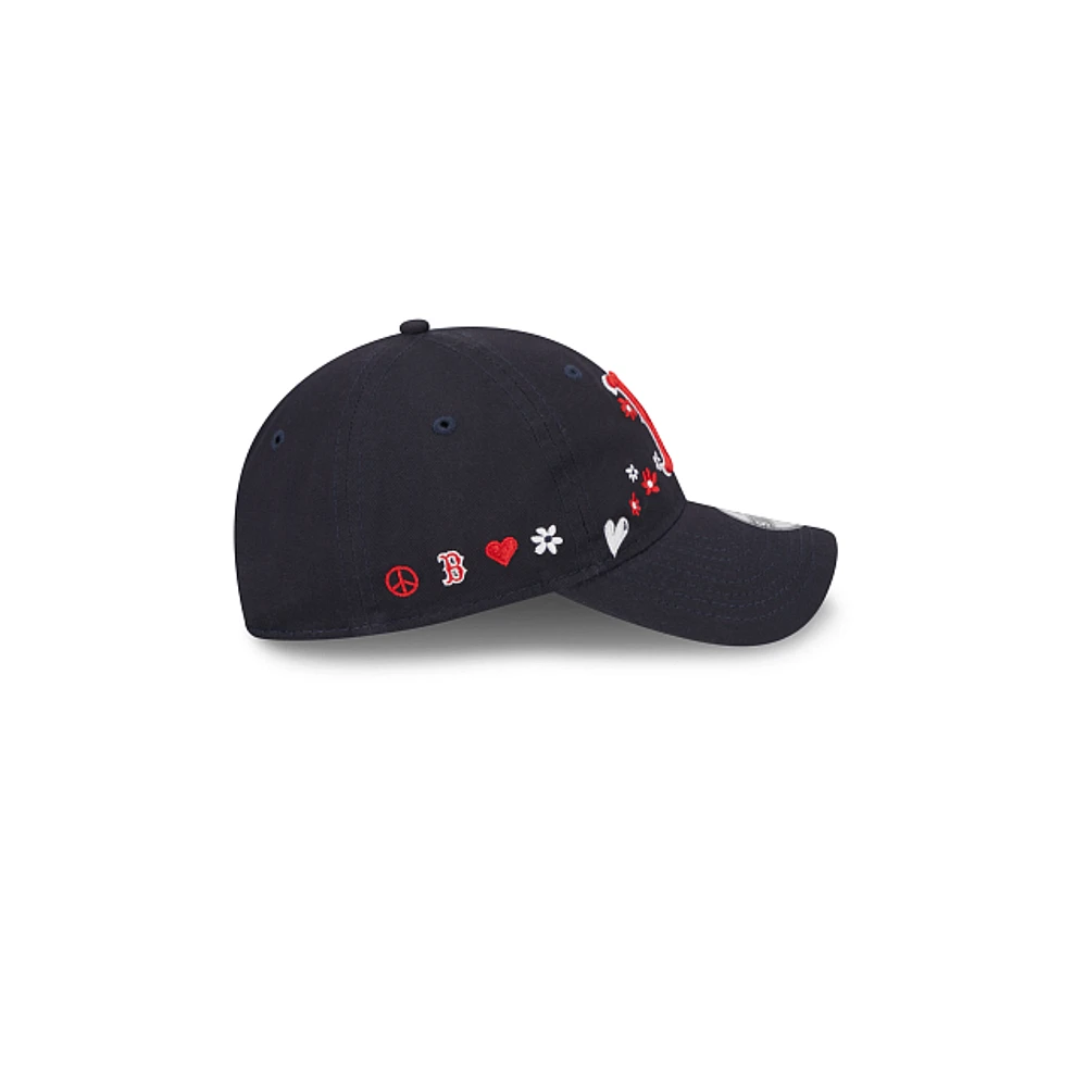 Boston Red Sox MLB Flower 9TWENTY Strapback para Niña o Niño