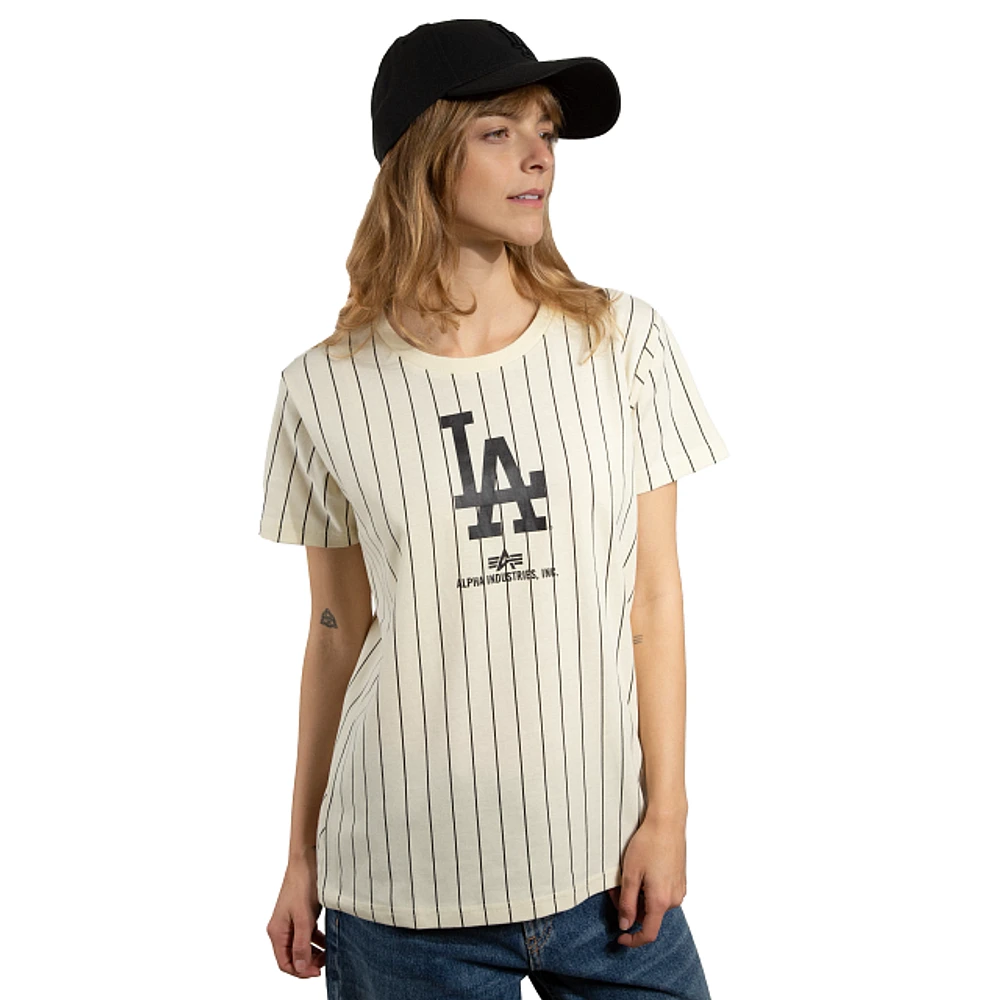 Playera Manga Corta Alpha Industries X MLB Los Angeles Dodgers para Mujer