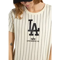 Playera Manga Corta Alpha Industries X MLB Los Angeles Dodgers para Mujer