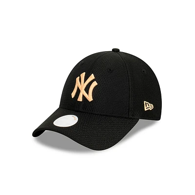 New York Yankees MLB Black Hex 9FORTY Strapback para Mujer