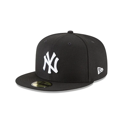 New York Yankees Black & White 59FIFTY Cerrada