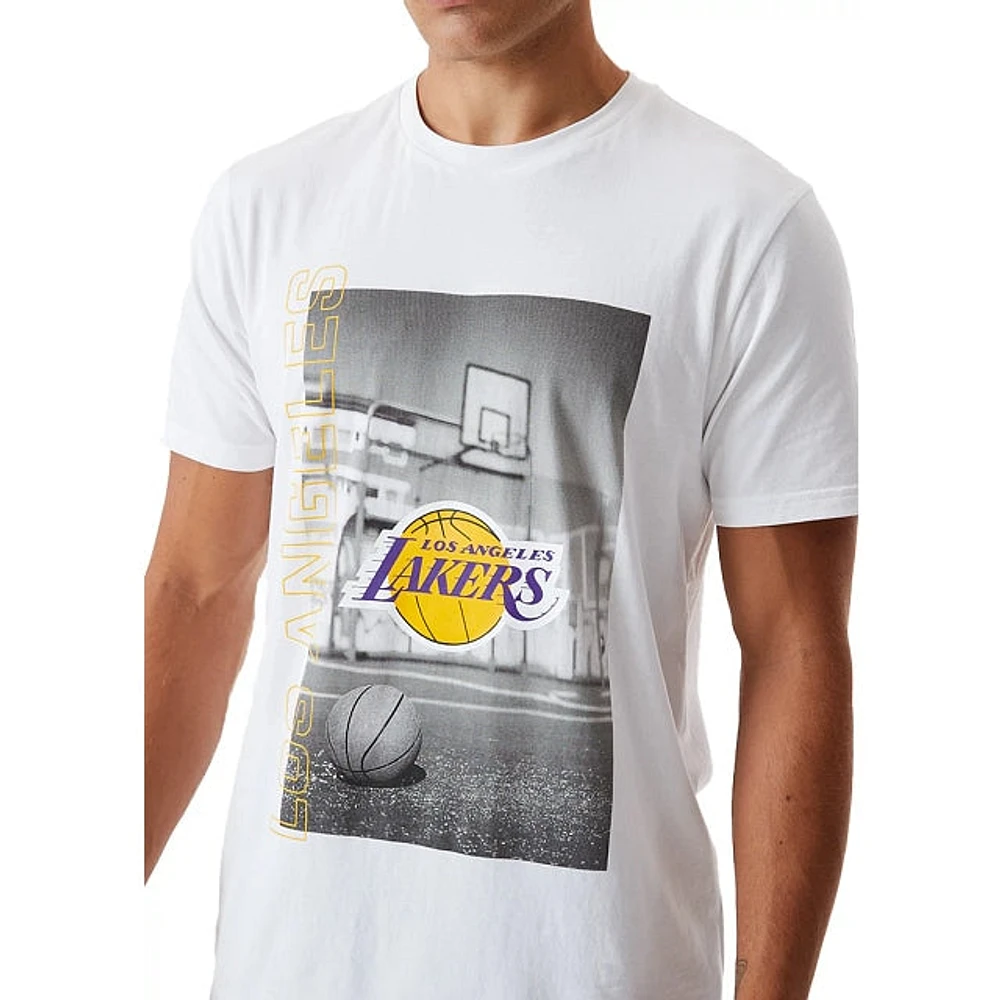 Playera Manga Corta Los Angeles Lakers NBA Photographic Blanca