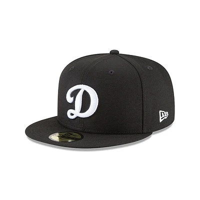 Los Angeles Dodgers Black & White 59FIFTY Cerrada