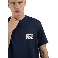 Playera Manga Corta New Era Modern Art Logo Azul