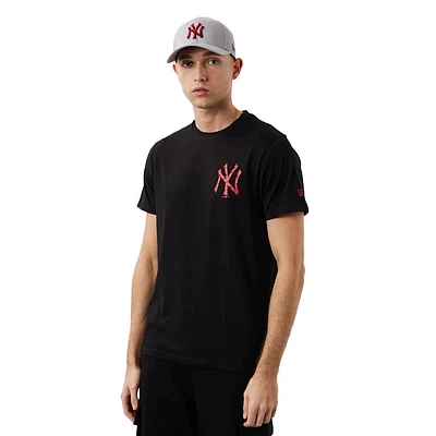 Playera Manga Corta New York Yankees Marble Infill Negra