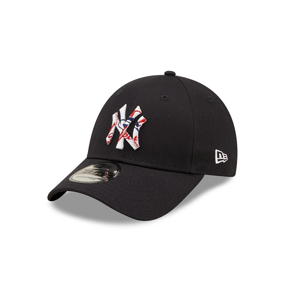 New York Yankees Logo Infill 9FORTY Strapback para Niña o Niño