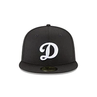 Los Angeles Dodgers Black & White 59FIFTY Cerrada