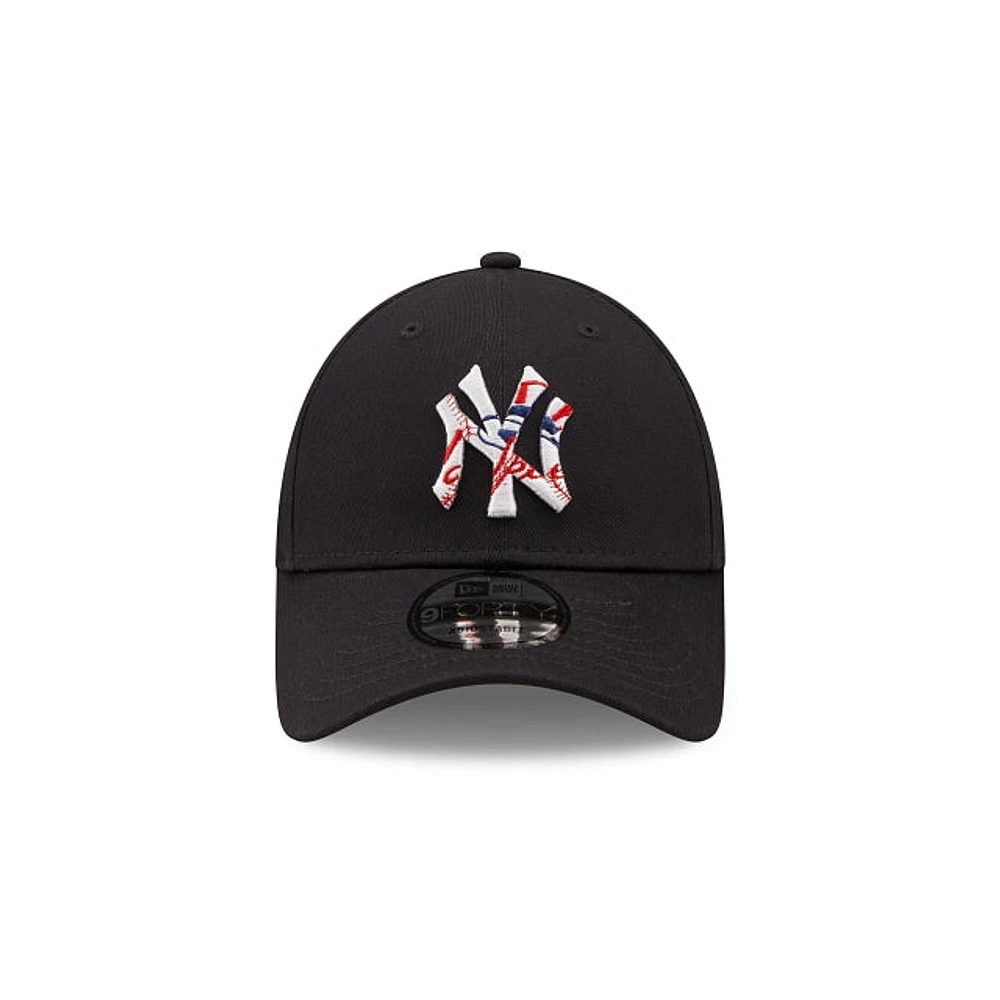 New York Yankees Logo Infill 9FORTY Strapback para Niña o Niño