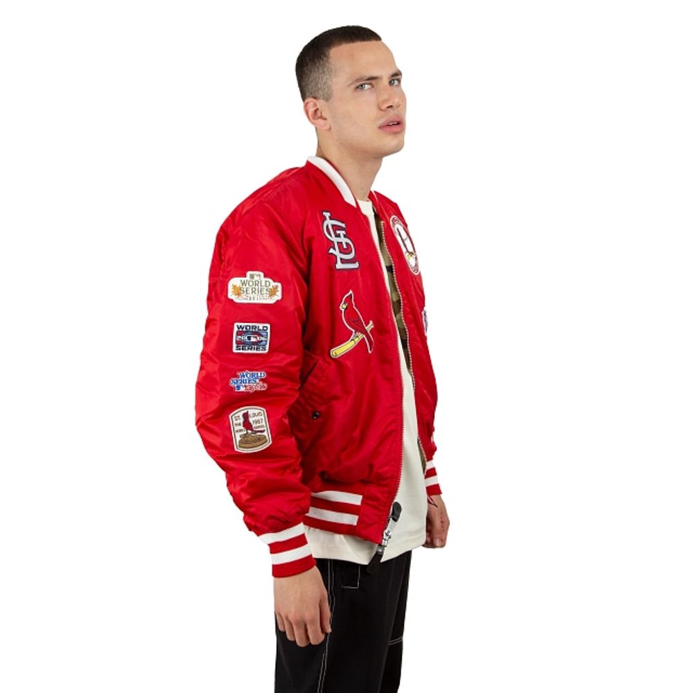 CHAQUETA BOMBER REVERSIBLE ALPHA INDUSTRIES PARA HOMBRE ST LOUIS CARDINALS