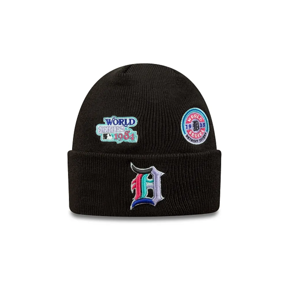 Detroit Tigers New Era Polar Lights Cuff Knit Hat - Black