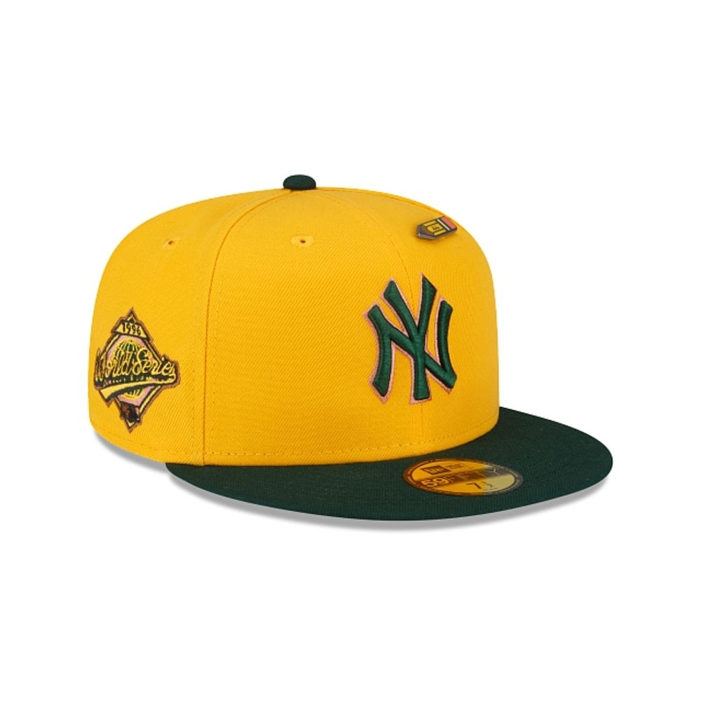 Gorra visera curva cerrada New Era Throw Back Collection Mlb New York  Yankees unisex adulto