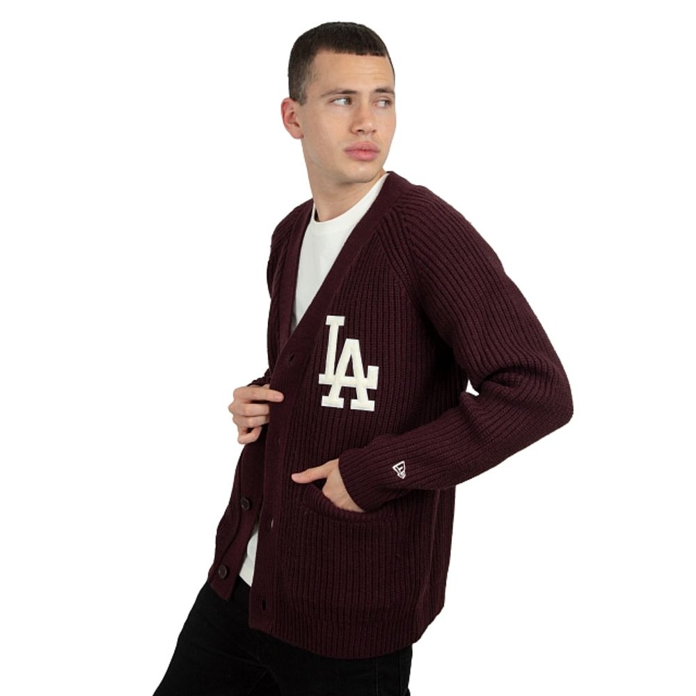 New Era Sweater Los Angeles Dodgers MLB Cooperstown Cardigan Vino