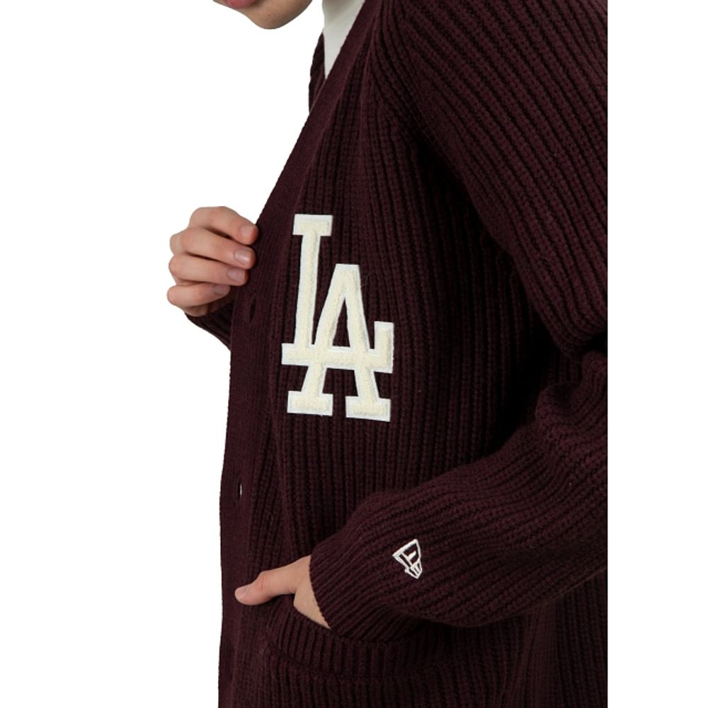 New Era Sweater Los Angeles Dodgers MLB Cooperstown Cardigan Vino