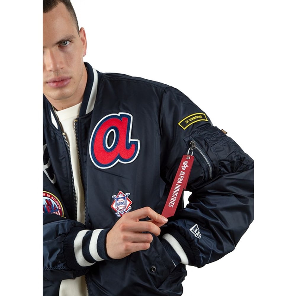 Navy Blue Atlanta Braves Alpha Industries x New Era Reversible MA-1 Bomber Jacket 3XL