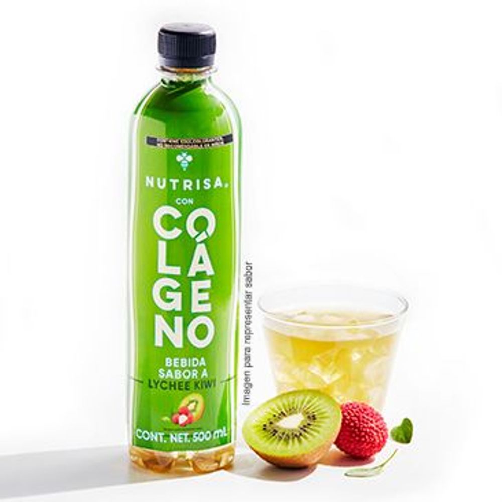 Bebida Nutrisa con colágeno sabor lychee kiwi 500 ml