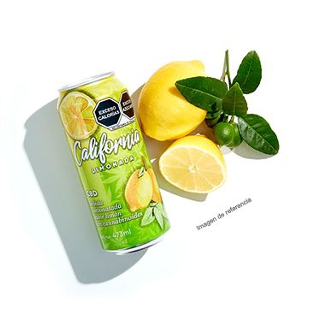 Bebida gasificada California Drinks sabor limonada con CBD 473 ml