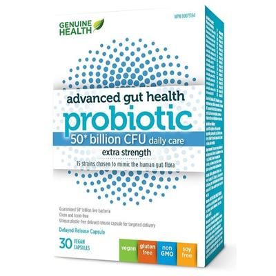 GENUINE HEALTH Advanced Gut Health Probiotic (50 B - 30 caps)