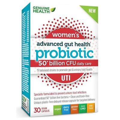 GENUINE HEALTH Advanced Gut Health Probiotic Womens UTI ( 50 B - 30 caps)