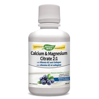 NATURE'S WAY Calcium & Magnesium Citrate 2:1 (Blueberry - 500 ml)