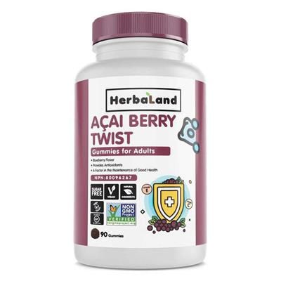 HERBALAND Acai Berry Twist for Adult (Blueberry - 90 gummies)
