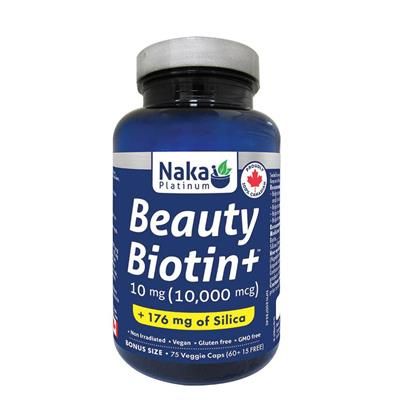 NAKA PLATINUM Beauty Biotin + (10,000 mcg - 75 veg caps)