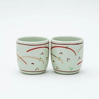 3pcs Musashino Pattern For Gift In Box Ceramic Tokkuri Sake Bottle & Cups