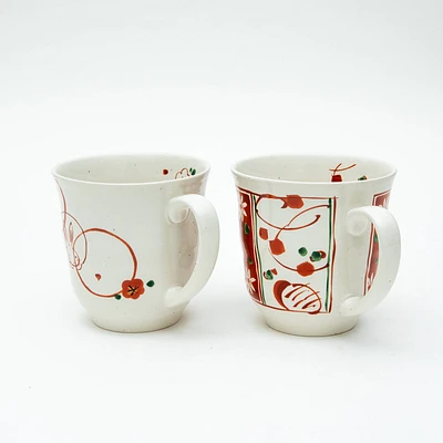 2pcs Rabbits Flowers For Gift In Box Porcelain Mugs