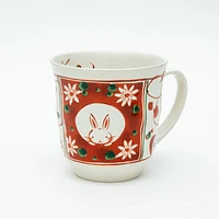 2pcs Rabbits Flowers For Gift In Box Porcelain Mugs