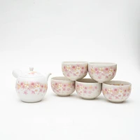 6pcs Cherry Blossoms For Gift In Box Porcelain Japanese Teapot & Teacups