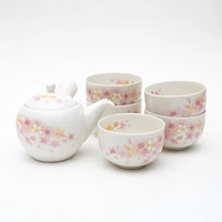 6pcs Cherry Blossoms For Gift In Box Porcelain Japanese Teapot & Teacups