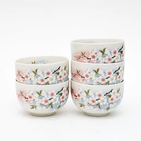 6pcs Cherry Blossoms For Gift Porcelain Japanese Teapot & Teacups