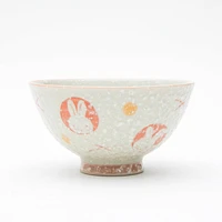 2pcs 11.5cm 6cm Rabbits Dots For Gift In Box Earthenware Rice Bowls