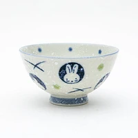 2pcs 11.5cm 6cm Rabbits Dots For Gift In Box Earthenware Rice Bowls