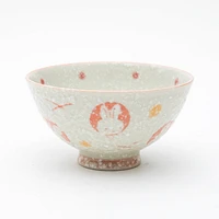 2pcs 11.5cm 6cm Rabbits Dots For Gift In Box Earthenware Rice Bowls