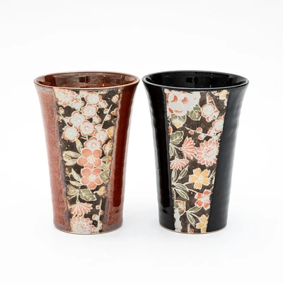 2pcs 8cm Kaga Yuzen Pattern For Gift In Box Porcelain Tumblers