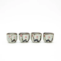 5pcs Plum Blossoms For Gift In Box Ceramic Tokkuri Sake Bottle & Cups