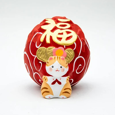 L Fortune-Bringing Cat Ceramic Coin Bank