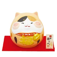 S Chubby Cheek Cat With Display Base Ceramic Ornament