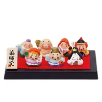 Ensemble 1 Set Seven Lucky Gods Resin New Year Ornament Set