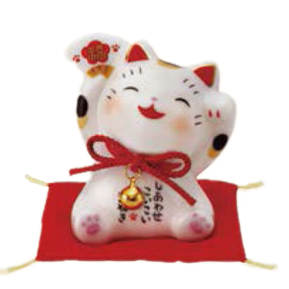 Beckoning Cat With Zabuton Cushion Porcelain Ornament