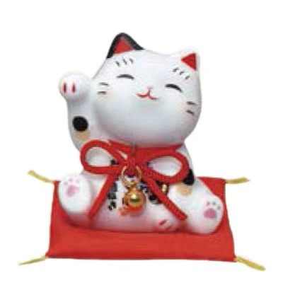 S Invites Money Beckoning Cat With Zabuton Cushion Ceramic Ornament