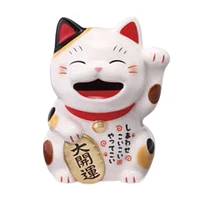 Beckoning Cat Insert Coin Through Mouth Ceramic Coin Bank